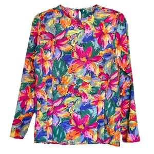 NWT Vintage 80s Barrie Pace Ltd Blouse Top Floral 4
